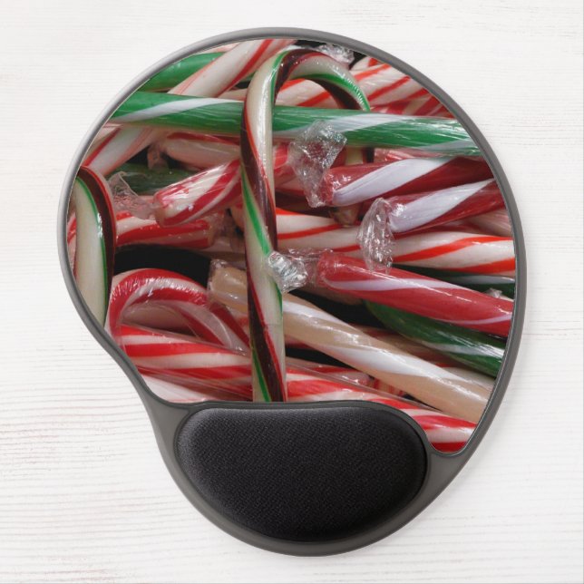 Chocolate Mint Candy Canes Holiday Festive Gel Mouse Pad (Front)