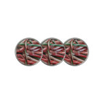 Chocolate Mint Candy Canes Holiday Festive Golf Ball Marker
