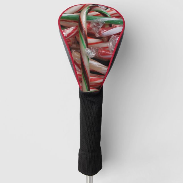 Chocolate Mint Candy Canes Holiday Festive Golf Head Cover (Front)