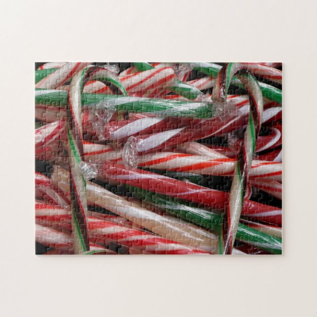 Chocolate Mint Candy Canes Holiday Festive Jigsaw Puzzle (Horizontal)