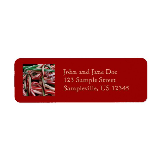 Chocolate Mint Candy Canes Holiday Festive Label (Front)