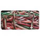 Chocolate Mint Candy Canes Holiday Festive License Plate