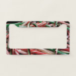 Chocolate Mint Candy Canes Holiday Festive License Plate Frame