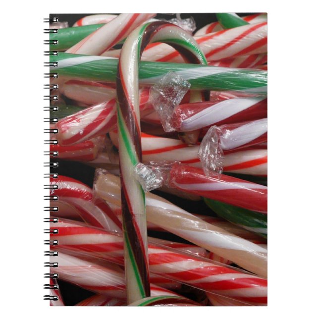 Chocolate Mint Candy Canes Holiday Festive Notebook (Front)