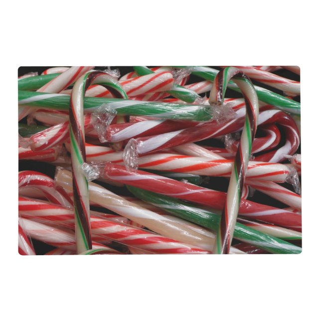 Chocolate Mint Candy Canes Holiday Festive Placemat (Front)