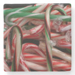 Chocolate Mint Candy Canes Holiday Festive Stone Coaster