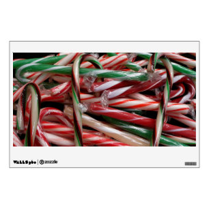 Chocolate Mint Candy Canes Holiday Festive Wall Decal