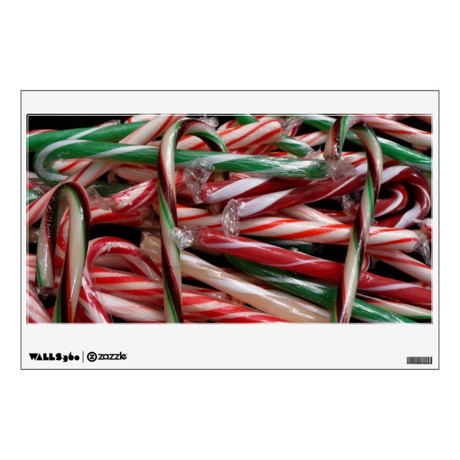 Chocolate Mint Candy Canes Holiday Festive Wall Decal (Front)