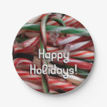 Chocolate Mint Candy Canes Holiday Paper Plates