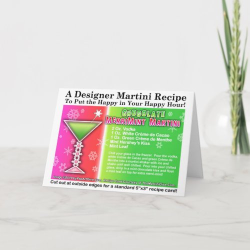 CHOCOLATE MINT CHRISTMAS COCKTAIL RECIPE CARD