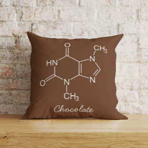 Chocolate Molecule Throw Pillow
