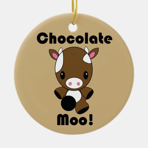 Chocolate Moo Kawaii Cow ornament