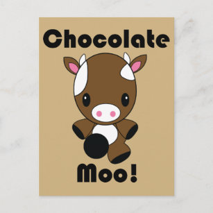 Chocolate Moo Kawaii Cow Postcard
