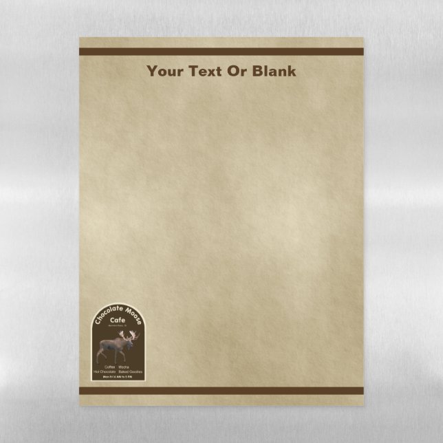 Chocolate Moose Cafe Magnetic Dry Erase Sheet (Vertical)
