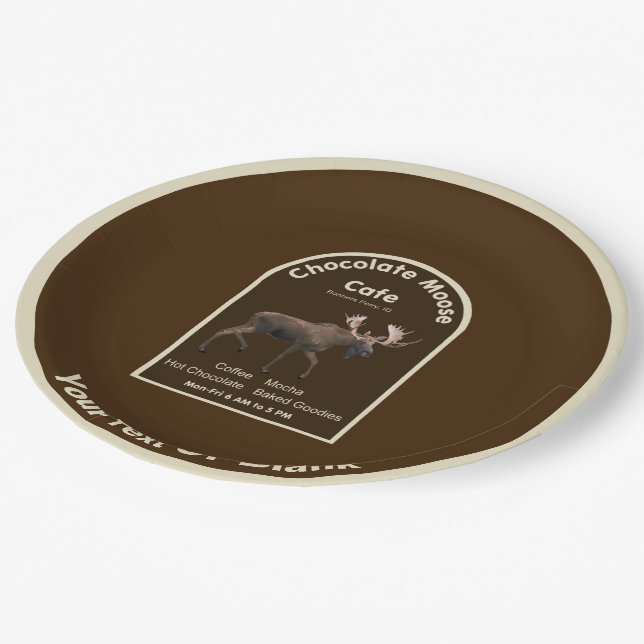 Chocolate Moose Cafe Paper Plates (Angled)