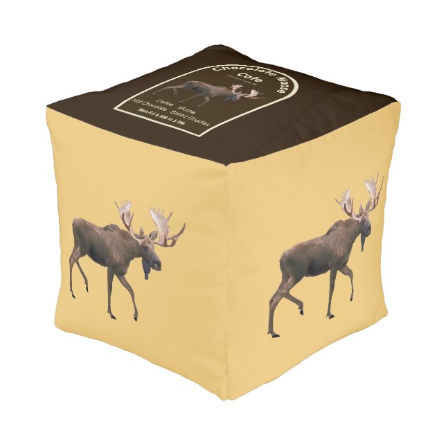 Chocolate Moose Cafe Pouf (Angled Front)