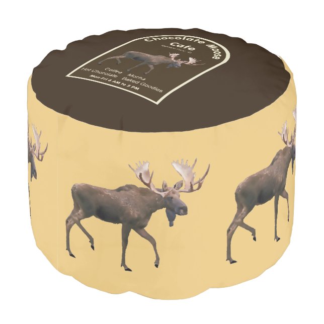 Chocolate Moose Cafe Pouf (Angled Back)