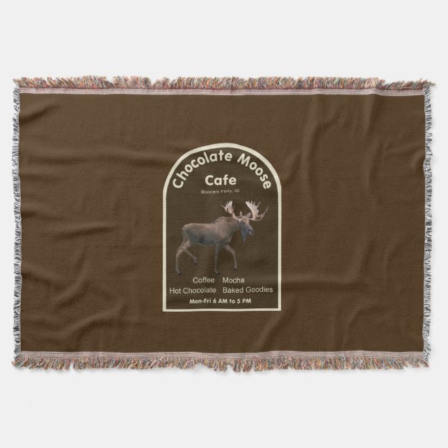 Chocolate Moose Cafe Throw Blanket (Front)