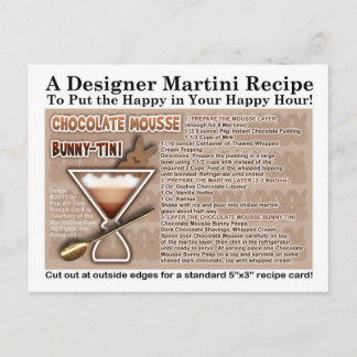 Chocolate Mousse Bunny Easter Martini Recipe Card