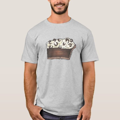 Chocolate Mousse Cream Pie Slice Dessert T_Shirt