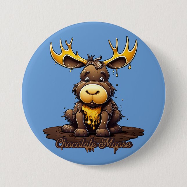 Chocolate Mousse Moose Button (Front)