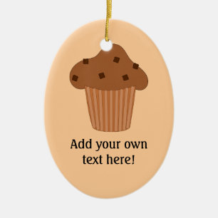 Chocolate Muffin graphic customizable Ceramic Ornament