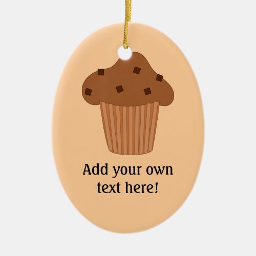 Chocolate Muffin graphic customizable Ceramic Ornament