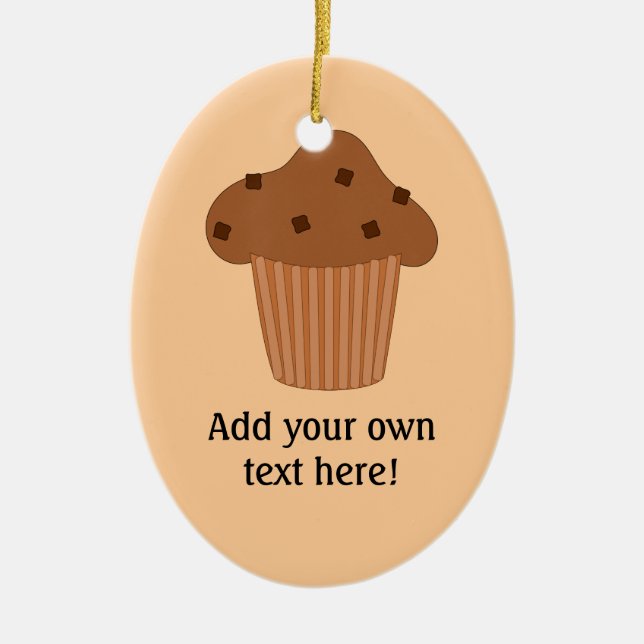 Chocolate Muffin graphic customizable Ceramic Ornament (Front)