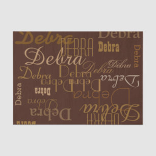 chocolate named pattern tissue paper