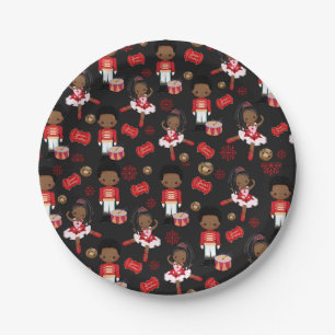Chocolate Nutcracker Holiday Paper Plates