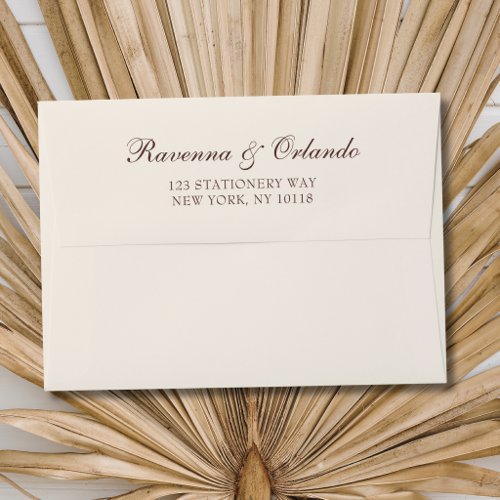 Chocolate Old Money Aesthetic Boho Wedding Envelope