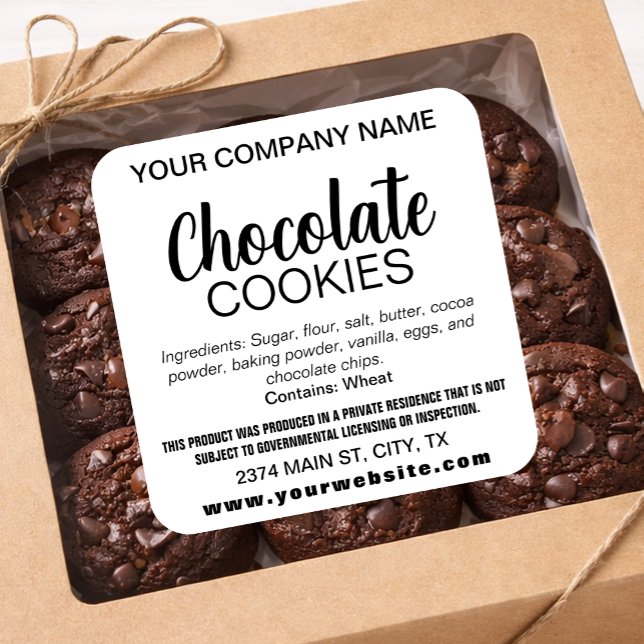 Chocolate (or any wording) Cookies Label CK003sq (Creator Uploaded)
