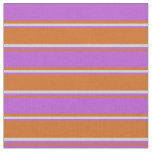 [ Thumbnail: Chocolate, Orchid, and Light Gray Colored Lines Fabric ]