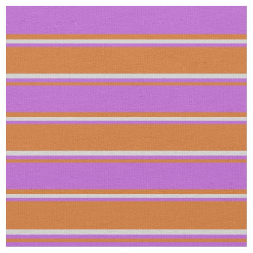 Chocolate, Orchid, and Light Gray Colored Lines Fabric
