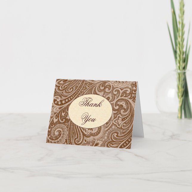 Chocolate paisley thank you (Front)