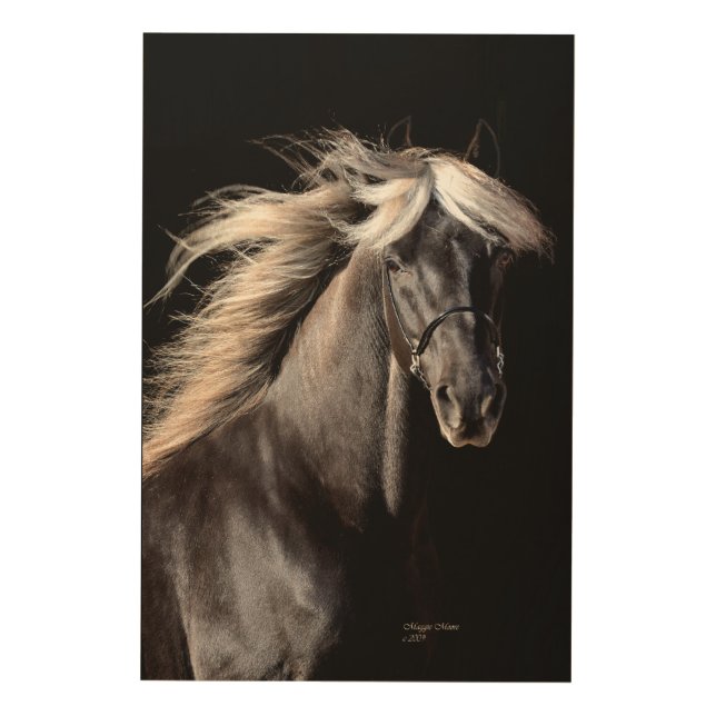 Chocolate Palomino Rocky Mountain Horse Wood Wall Art (Front)