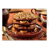 Chocolate Pancakes with Bananas and Caramel (Front Horizontal)