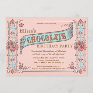 Chocolate Party Invitation Vintage Chocolate Box