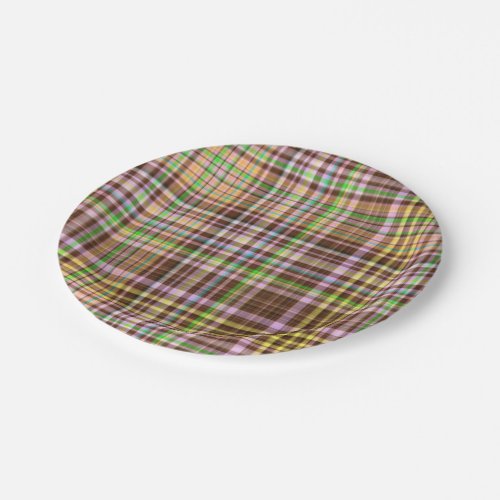 Chocolate Pastels Plaid 10_PAPER PARTY PLATES