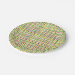 Chocolate Pastels Plaid 11-PAPER PARTY PLATES