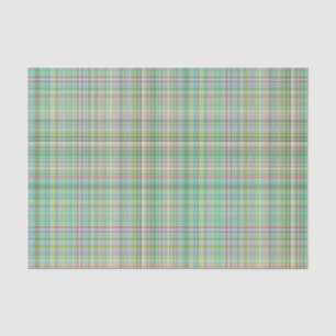 Chocolate Pastels Plaid 16-TISSUE WRAP PAPER