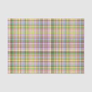 Chocolate Pastels Plaid 19-TISSUE WRAP PAPER