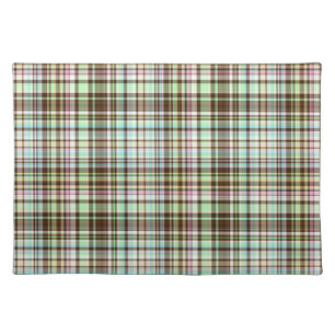 Chocolate Pastels Plaid 1-COTTON PLACE MAT