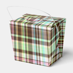 Chocolate Pastels Plaid 1-PARTY FAVOR BOX,take out Boxes