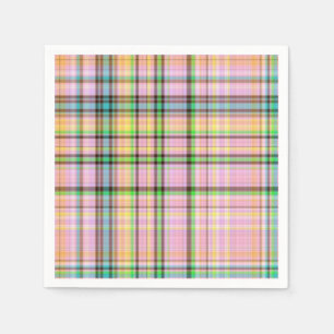 Chocolate Pastels Plaid 21-PAPER NAPKINS