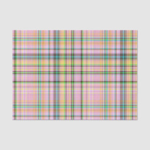 Chocolate Pastels Plaid 21-TISSUE WRAP PAPER
