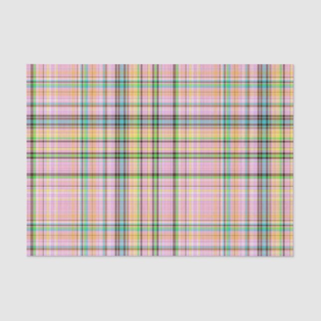 Chocolate Pastels Plaid 21-TISSUE WRAP PAPER (Front)