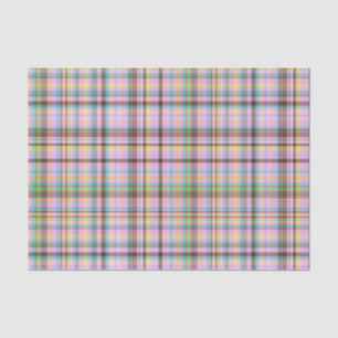 Chocolate Pastels Plaid 22-TISSUE WRAP PAPER