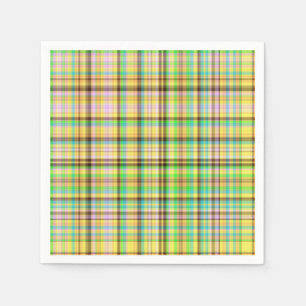 Chocolate Pastels Plaid 23-PAPER NAPKINS