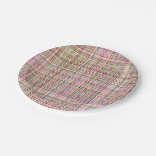 Chocolate Pastels Plaid 26_PAPER PARTY PLATES